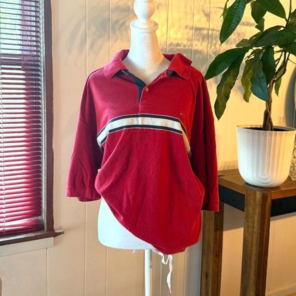 Tommy Hilfiger Men's Short Sleeve Cotton Red Polo Shirt Size XXL